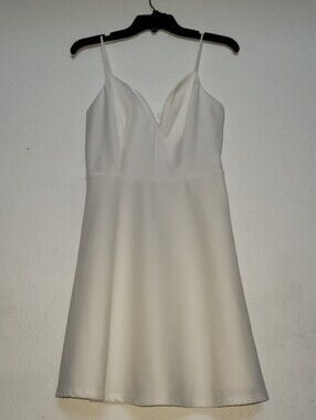 Charlotte Russe White Mini Spaghetti-Strap A-Line Dress